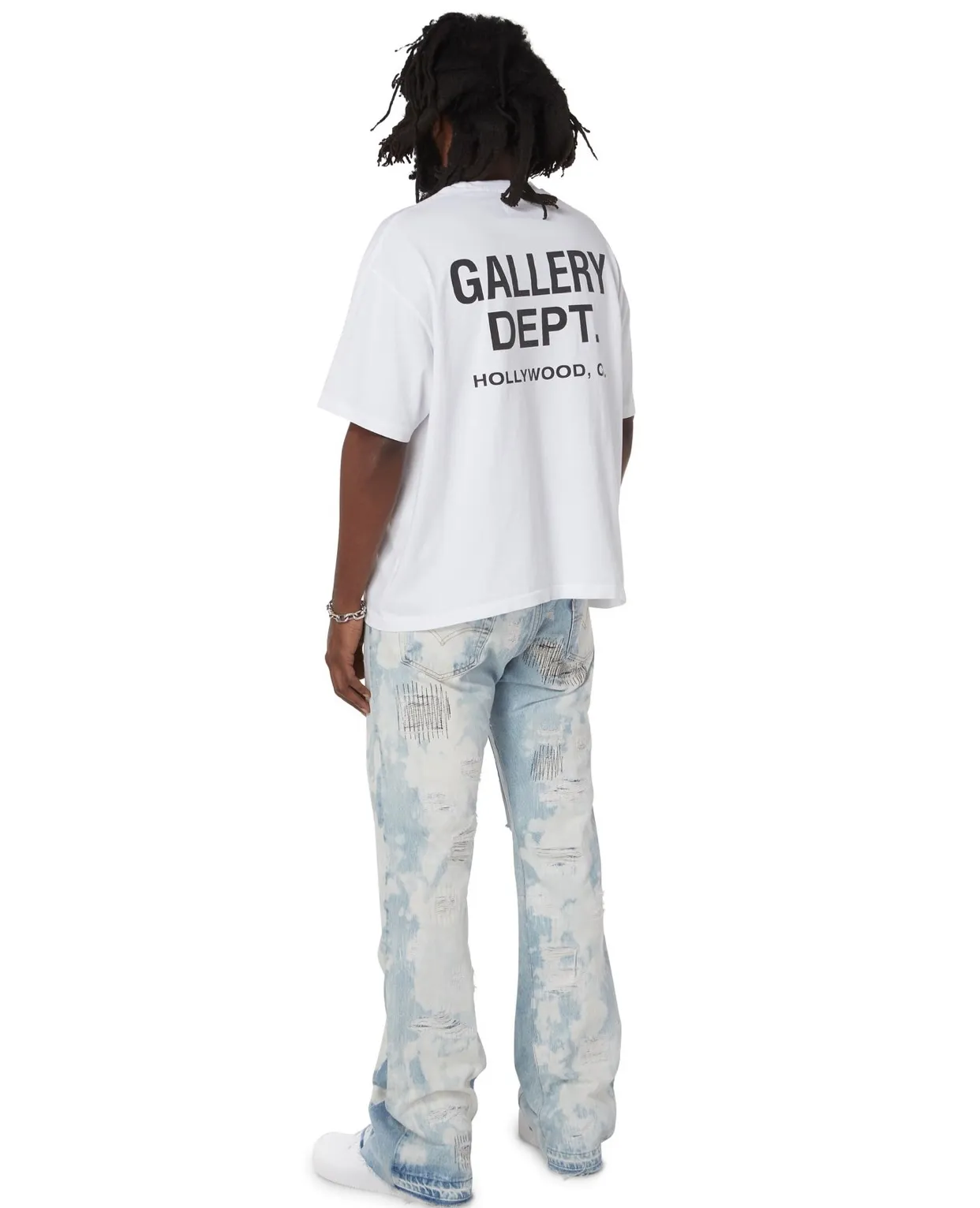 GALLERY DEPT. SOUVENIR TEE English LOGO commemorative basic short-sleeved white S-XL original consistent cotton and linen cylindrical fabric high poundage 230g fabric accessories matching correct version